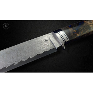 ПАВЛІН ніж ручної роботи майстра RUSLAN KNIVES, купити замовити в Україні - сталь ламінат VG10 в обкладках нерж дамаску 60 HRC. Photo 2